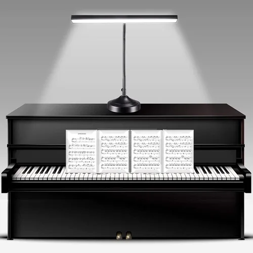 lámpara de piano LED, lámpara de piano para pianos verticales/digitales/de cola, lámpara de soporte de música de cuello de cisne flexible con 3