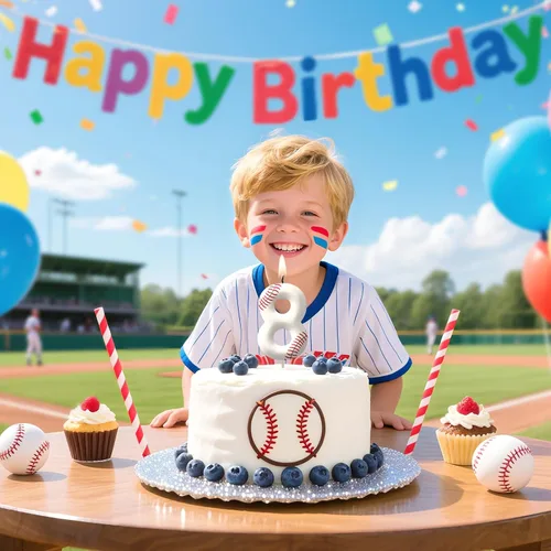 Miniatura 6 de Velas de cumpleaños con el número 0 de béisbol, decoración de pastel con temática de béisbol para niños y niñas, decoraciones de pasteles
