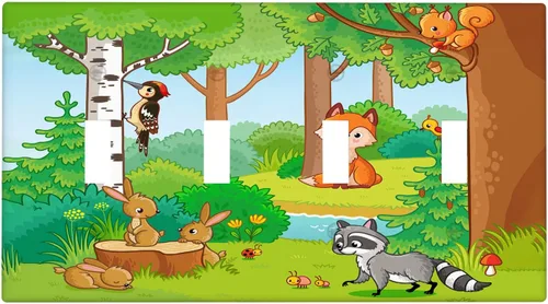 Miniatura 70 de Arctic Animals - Placa de interruptor de luz de 1 banda, lindo sello de dibujos animados, pingüino, oso polar, placa de pared individual basculante