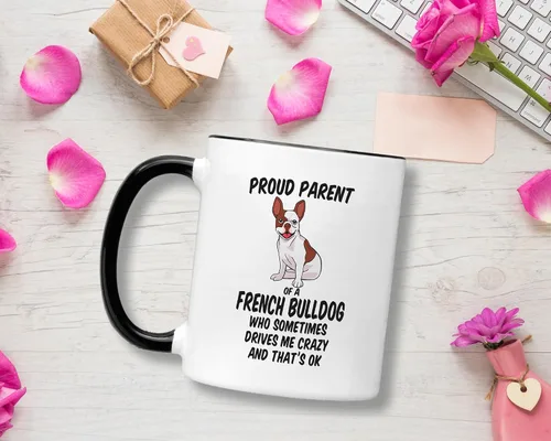 Miniatura 3 de Casitika Regalos de bulldog francés. Taza de café Frenchie de 11 onzas. Taza de bulldog francés para mamá o papá. Taza divertida con arte de perro