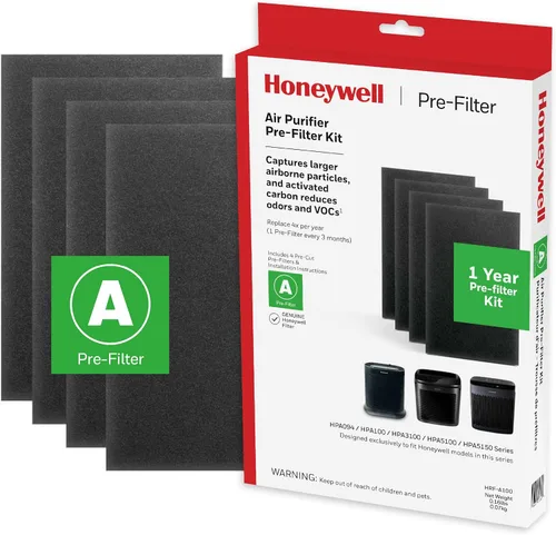 Miniatura 9 de Honeywell HRF-A100 - Filtro de purificador de aire, 4 unidades (paquete de 1), filtro de aire de alérgenos dirigido a polvo, compuestos orgánicos