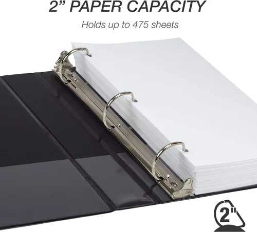 Miniatura 221 de Samsill - Carpeta duradera de 5 pulgadas, fabricada en los Estados Unidos, con anillos en D, transparente y personalizable, color blanco