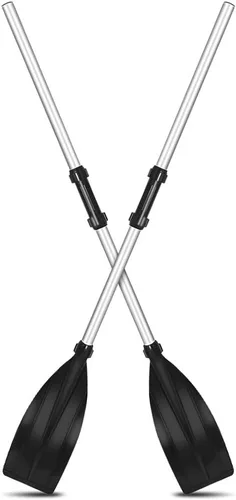 Raquetas de kayak, par de remos de barco desmontables, aleación de aluminio, ligera, hoja acanalada, tabla de remo para kayak, canoa, surf, deportes