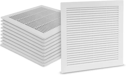 Miniatura 37 de Paquete de 2 cubiertas cuadradas de ventilación de aire de 4" x 4" (tamaño exterior) - Deflector de ventilación de plástico negro - Malla
