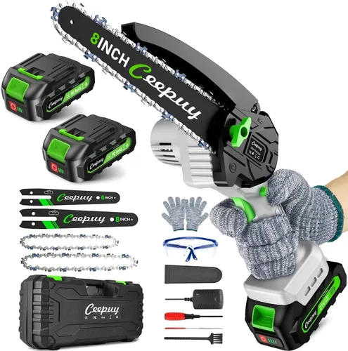 Miniatura 8 de CEEPUY Mini Motosierra Inalámbrica, [2025 Mejorada] Sierra Eléctrica Regalos para Hombres Papá Esposo Jardinero, Gadgets Geniales para Hombres 2025