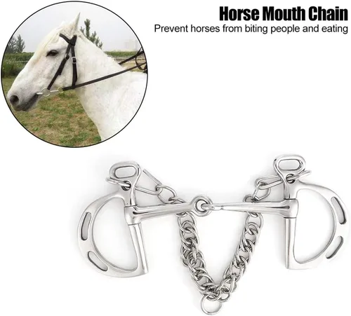 Miniatura 3 de Jointed Uxeter Kimberwicke Bit - Rodillo de boca para masticar caballos de acero inoxidable (longitud de la boca del caballo, 4.921 in)