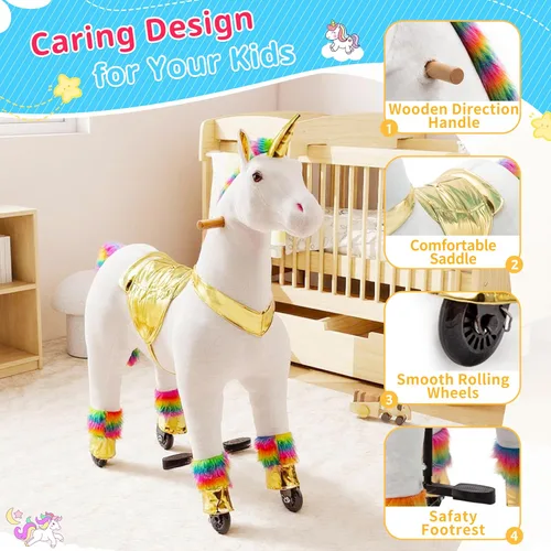 Miniatura 5 de Paseo en unicornio en juguetes, Paseo en unicornio para niñas de 6 años a adultas, Paseo en unicornio en juguetes, Unicornio mecánico de peluche