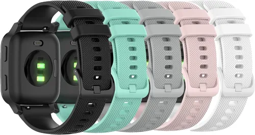 Miniatura 8 de Bandas compatibles con Garmin Venu/VenuSq Sq2/Venu2 Plus/Forerunner 55 165/Vivoactive 6 5, correas de silicona suave de liberación rápida de 0.787
