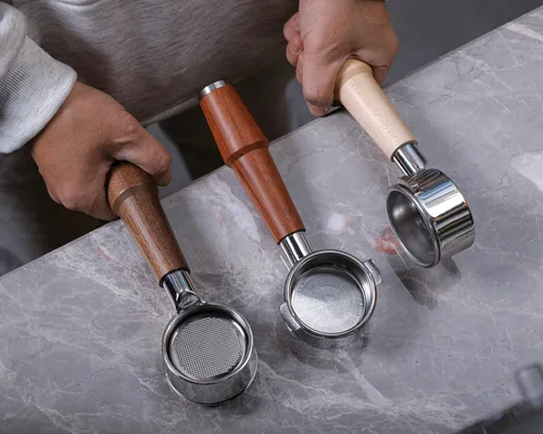 Miniatura 5 de 58mm Portafiltro sin fondo para cabeza de grupo E61 Portafiltro desnudo de grado profesional de barista Compatible con Rocket, Lelit, Ascaso