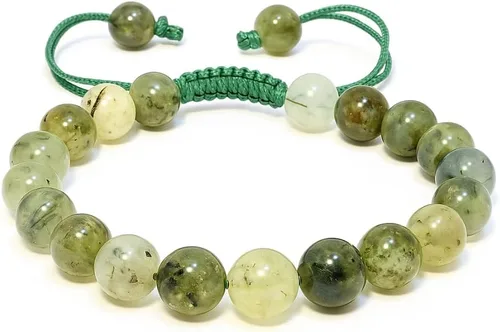 Miniatura 30 de Adjustable Crystal Bracelet – Gemstone Bead Bracelet with Adjustable Macrame String – Chic Gemstone Bracelet for Men and Women – 8mm Round Healing