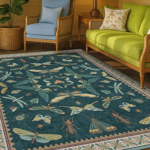 Miniatura 43 de Hazo Haus Alfombra de Baño Bohemia Lavable 2x3, Alfombras Pequeñas para Cocina, Tocador, Puerta Principal Entrada Interior, Antideslizante Pelo Bajo