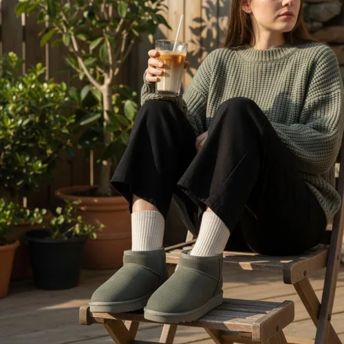 Miniatura 114 de CUSHIONAIRE, Hip 2 - Botas de nieve de gamuza auténtica para mujer, sin cordones, con cómodo forro de piel de oveja sintética + espuma viscoelástica
