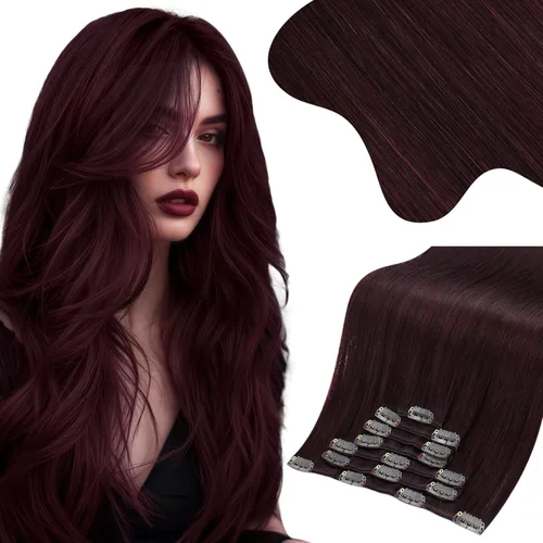 Miniatura 10 de Moresoo Extensiones de cabello humano Remy con clip, color rubio platino, extensiones de cabello humano real de doble trama, color rubio #60, 18