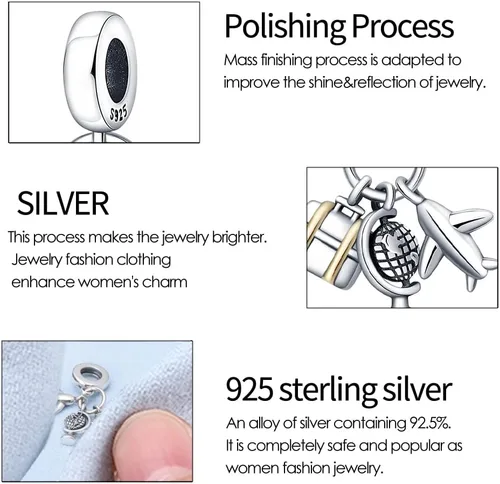 Miniatura 73 de KUNSIR Los abalorios se adaptan a pulseras Pandora para mujer, plata de ley 925, cuentas colgantes de joyería para niñas, dijes de feliz cumpleaños
