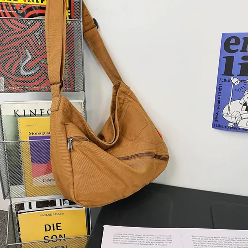 Miniatura 6 de Bolso cruzado de lona para mujer, bolso de hombro casual, bolsa de mano, bolsa de mensajero, bolsa cruzada para la escuela y el trabajo