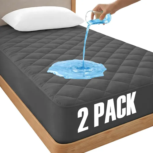 Miniatura 22 de LUX Décor Protector de Colchón Twin - Cubrecolchón Acolchado Elástico Ajustable Protector Hasta 16 Pulgadas de Profundidad - Cubrecolchón Suave