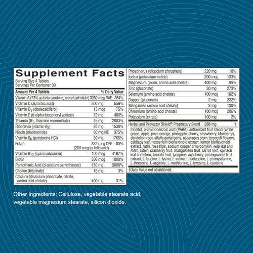Miniatura 8 de Nature's Sunshine Súper suplementario sin hierro, 120 tabletas Multivitamínico para hombres y mujeres proporciona vitaminas, minerales
