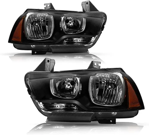Miniatura 15 de Conjunto de faros halógenos compatible con Dodge Charger 2015-2023 con doble barra LED DRL, par izquierdo del conductor izquierdo