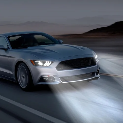 Miniatura 3 de Conjunto de faros delanteros para Ford Mustang 2015-2017, carcasa negra, lente transparente, repuesto para Ford Mustang 2015 2016 2017