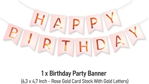 Miniatura 8 de Decoraciones de fiesta de cumpleaños número 41 para ella, suministros de oro rosa, juego grande con pancarta de cumpleaños y globos de 41 dígitos