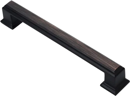 Miniatura 60 de Alzassbg - Paquete de 10 tiradores de gabinete de níquel negro cepillado de 3 pulgadas (76mm) con agujero central, manijas de gabinete de cocina
