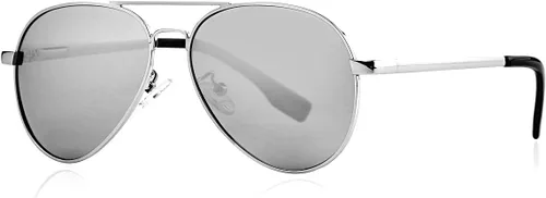 Miniatura 15 de Gleyemor Lentes de sol polarizados estilo aviador para niños y niñas, jóvenes, adolescentes, dos tamaños de 1.969 in y 2.047 in