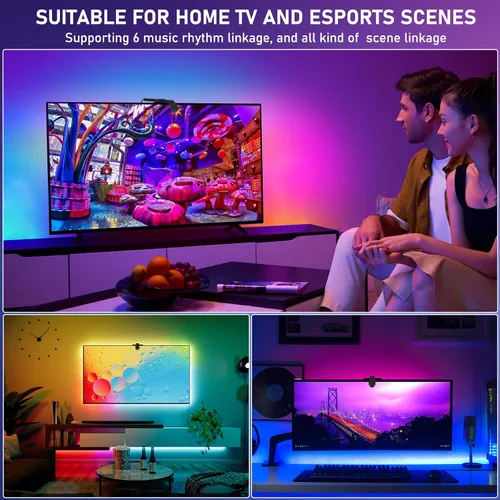 Miniatura 8 de Diyife Retroiluminación LED de TV de 16.4 pies con sensores AR sincronizados con televisores de 65 a 75 pulgadas [actualizada], tira