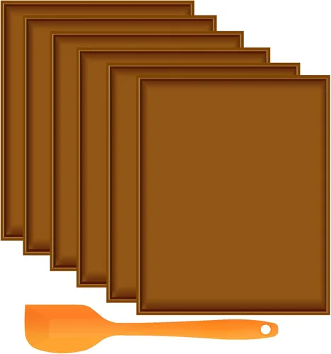 6 hojas de deshidratador de silicona, bandejas antiadherentes de cuero de frutas para deshidratador con raspador de silicona compatible con Cosori