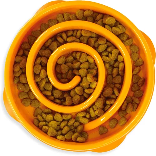Miniatura 17 de Outward Hound Comedero Pequeño Divertido de Alimentación Lenta, Rompecabezas para Comedores Rápidos, Cachorros, Gatos y Perros Pequeños, Comida Rosa