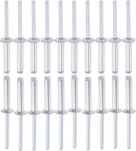 Miniatura 15 de DTGN Remaches ciegos de 0.094 in x 0.236 in (DxL) - Paquete de 60 - Bueno para unión de maquinaria - Remache de extremo abierto de cúpula de aluminio