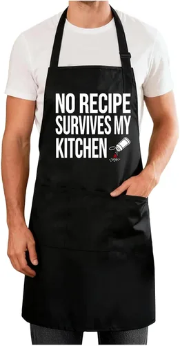 Miniatura 10 de Delantales divertidos para hombres y mujeres, perfectos para cocina, barbacoa, hornear, esposa, marido, regalo de cumpleaños para papá