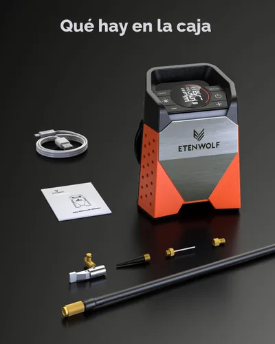 Miniatura 6 de ETENWOLF ZEPHYR S3 Inflador de Neumáticos Compresor de Aire Portátil, Inflación Rápida de 1 Min y Ciclo de Trabajo del 100%, Bomba de Aire de 160