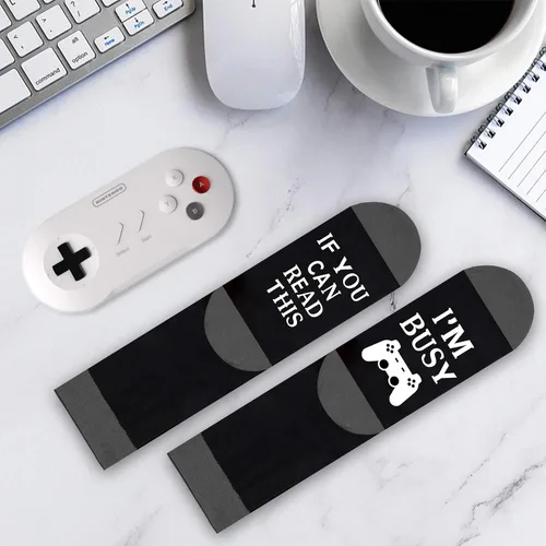 Miniatura 121 de AGRIMONY Calcetines divertidos con texto en inglés «Do Not Disturb Gaming» para hombres, mujeres, adolescentes, niños, Pascua, padres, cumpleaños