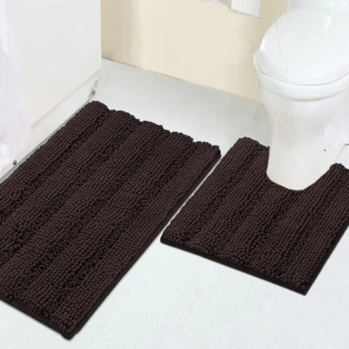 Miniatura 21 de Turquoize Alfombras de Baño de Chenilla Peludas Alfombra de Baño Antideslizante Gruesas Alfombras Peludas para Baño Chenilla Juego de Alfombra