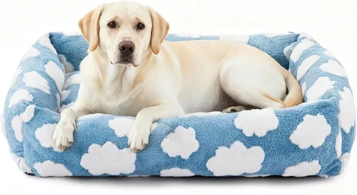 Miniatura 20 de JOEJOY Cama mediana para perros de tamaño mediano, cama ortopédica rectangular lavable para mascotas con funda de cremallera extraíble, bonita cama