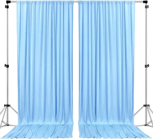 Miniatura 24 de AK TRADING CO. Cortinas de telón de fondo de poliéster IFR de 10 pies x 8 pies con bolsillos para varillas - Cortinas para decoración de ventana
