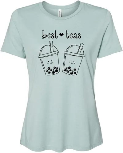 Miniatura 7 de Cute Women's Screen Printed Crew Neck Tee, Shirts With Sayings, Dusty Blue or Olive
