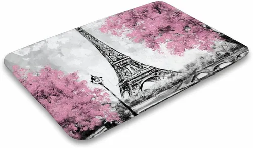 Miniatura 4 de Paris Tower - Tapete de baño de microfibra extrasuave y absorbente, tapete de baño de felpa antideslizante, tapete de baño para suelo de baño