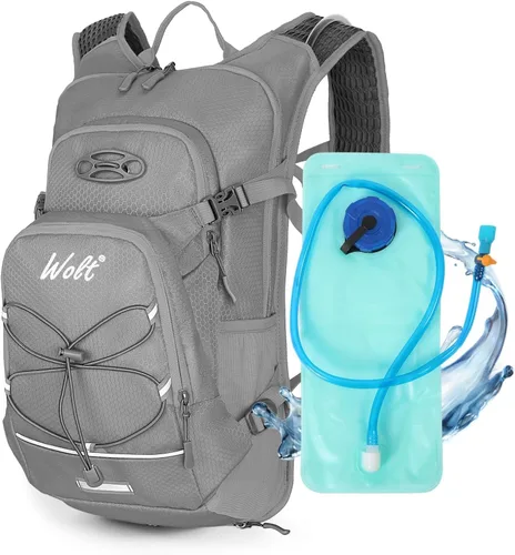 Miniatura 7 de WOLT Mochila de hidratación 18L para senderismo, mochila de agua con bolsa de agua de 2L para hombres y mujeres, paquete de hidratación para correr