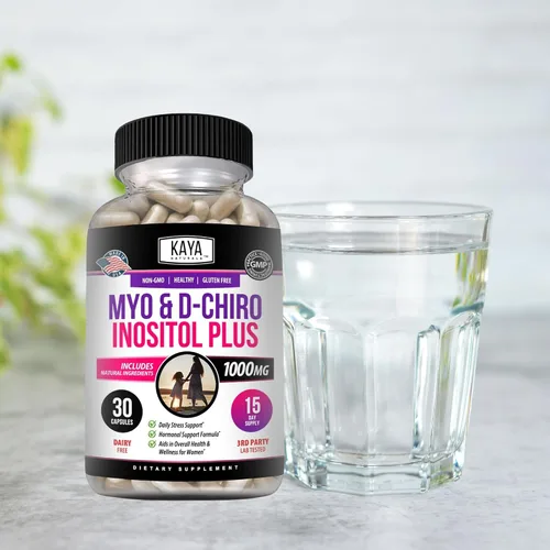Miniatura 7 de Kaya Naturals Myo & D-Chiro Inositol Plus Apoyo para Mujeres, Vitamina B8-30 Cápsulas