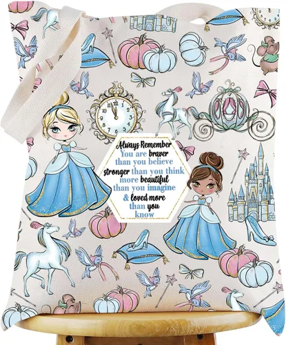 Miniatura 8 de WZMPA Magical Princess - Bolsa de cosméticos de Scullery Maid para fanáticos, regalo You Are Braver Stronger Beautiful Than You Know, bolsa
