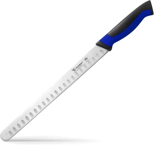 Miniatura 16 de Cuchillo de chef de 8 pulgadas con borde Granton para rebanar jamón y carne de pavo Certificado NSF Hoja de acero inoxidable alemán Mango