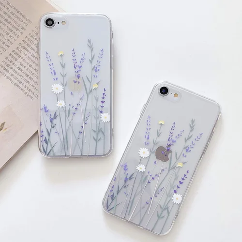 Miniatura 3 de Funda compatible con iPhone 6/6s para niñas y mujeres, elegante funda de protección de gel de goma TPU transparente suave y transparente para iPhone