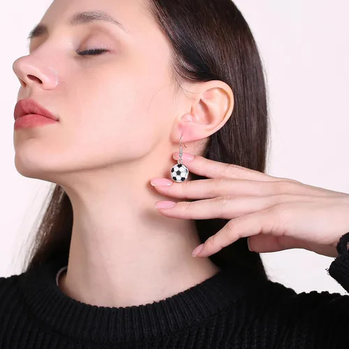 Miniatura 3 de Aretes colgantes de pelota deportiva aretes de fútbol, baloncesto, fútbol, voleibol, béisbol para mujeres fanáticos