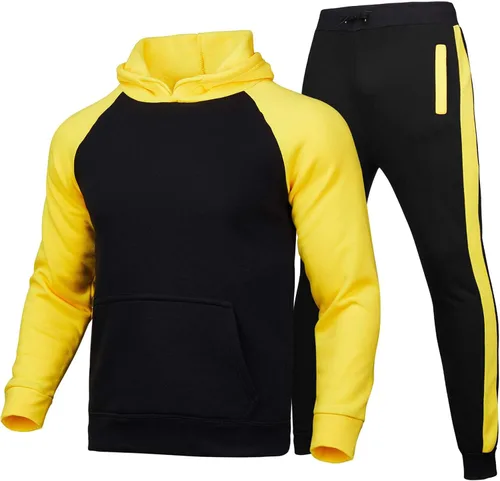 Miniatura 2 de Conjunto deportivo de 2 piezas para hombre, sudadera casual con capucha para hombre, atlético, deportivo, manga larga, conjunto de traje para trotar