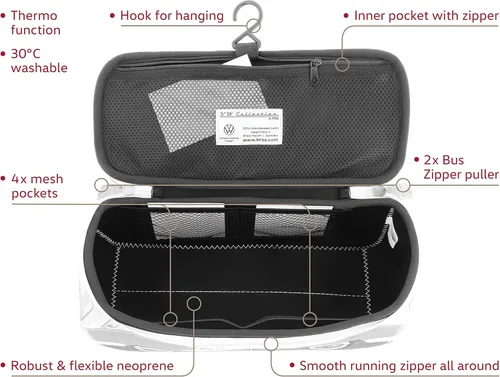 Miniatura 2 de BRISA VW Collection – Volkswagen Bolsa universal de neopreno para maquillaje, cosméticos, artículos de tocador para farmacia de viaje, en diseño