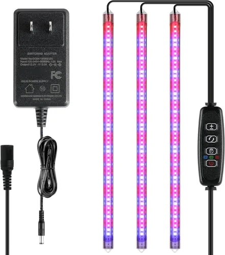 Miniatura 12 de iPower Luz LED de crecimiento con espectro completo para plantas de interior, cuello de cisne ajustable, 5 niveles regulables, 3 modos de Blanco