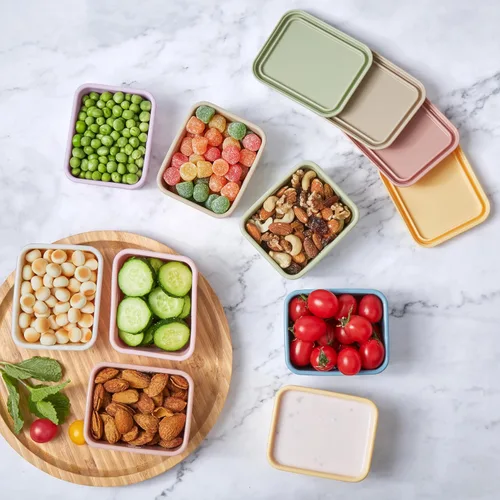 Miniatura 5 de ISSEVE Contenedores de aperitivos de silicona de 8oz para niños, 1 taza Contenedores pequeños reutilizables con tapas, Contenedores
