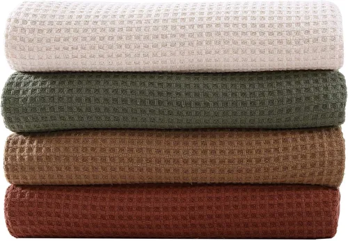 Miniatura 8 de Eddie Bauer - Manta tamaño King, ropa de cama 100% algodón suave con textura de tejido gofre, 400 GSM, manta para sofá o cama (marrón)
