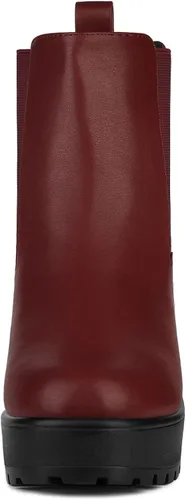 Miniatura 3 de Allegra K Botas de combate Chelsea con tacón grueso y plataforma para mujer, M